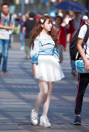 【BlueWind 2337】白纱裙，白丝，厚底鞋
