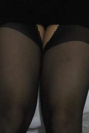 Beautiful leg of black silk of filar leg video