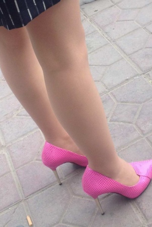 Pink of beautiful leg of socks of silk of filar leg video is fine follow OL high